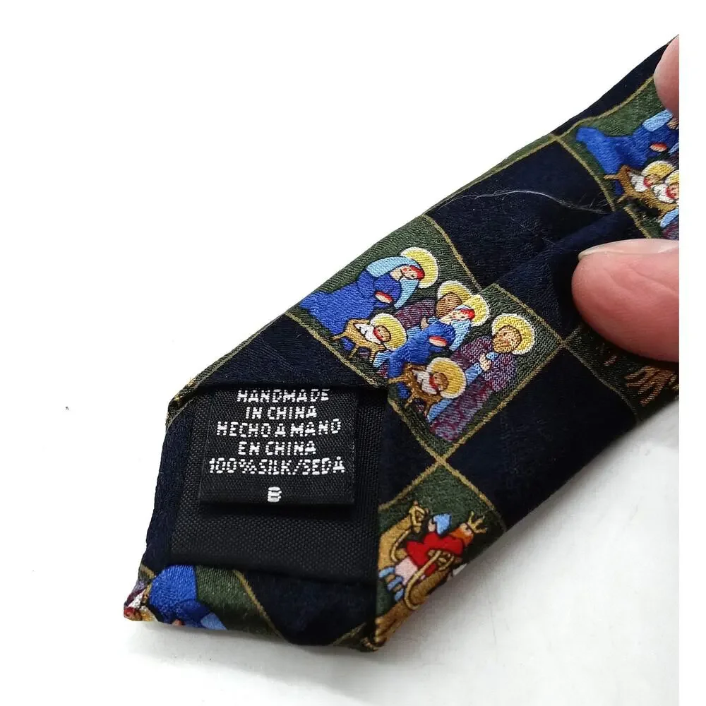 Vintage Christmas Neck Tie Purple American Greetings Nativity Wise Men NWT